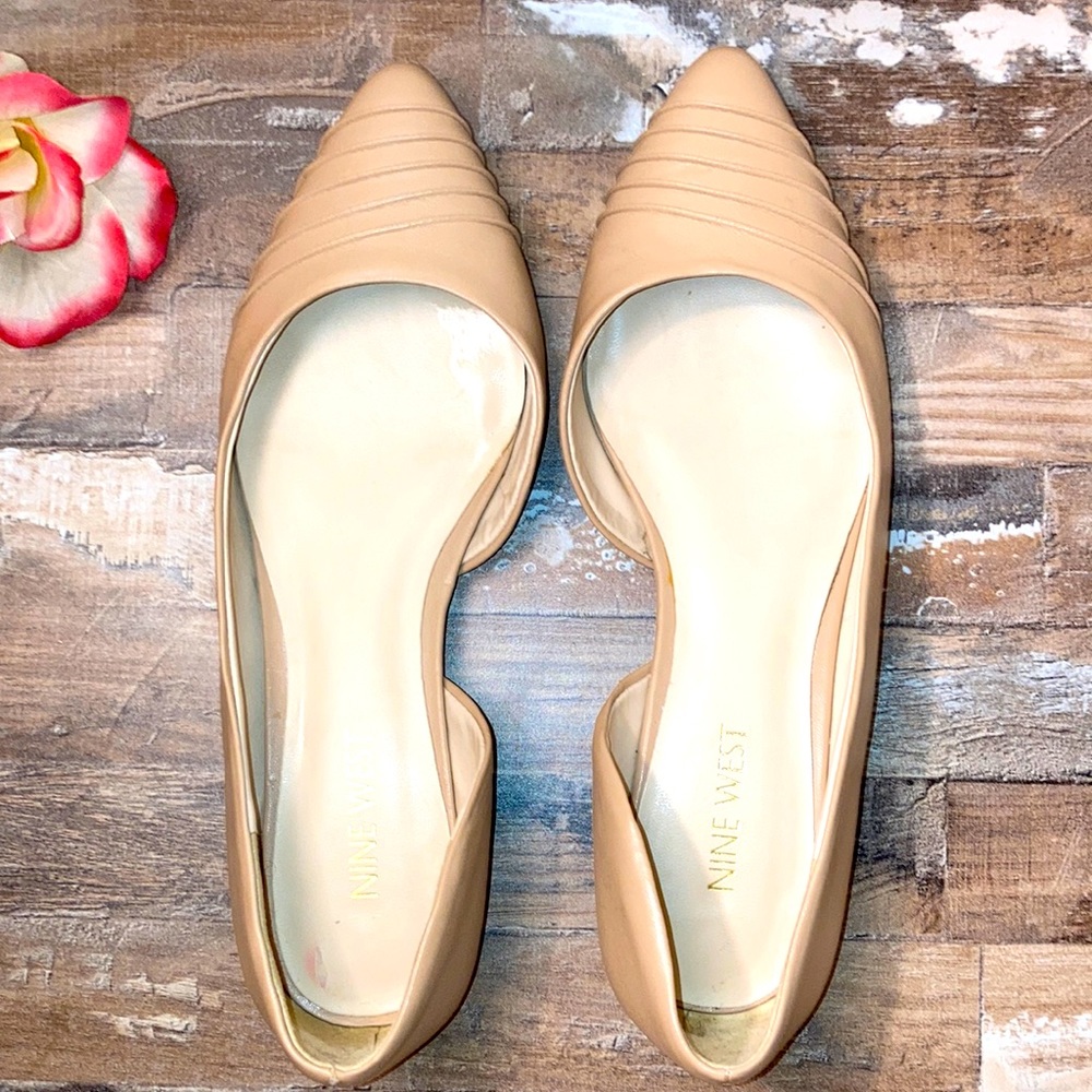 Nine West Beattie D'Orsay Flat Light Natural Beige size 6